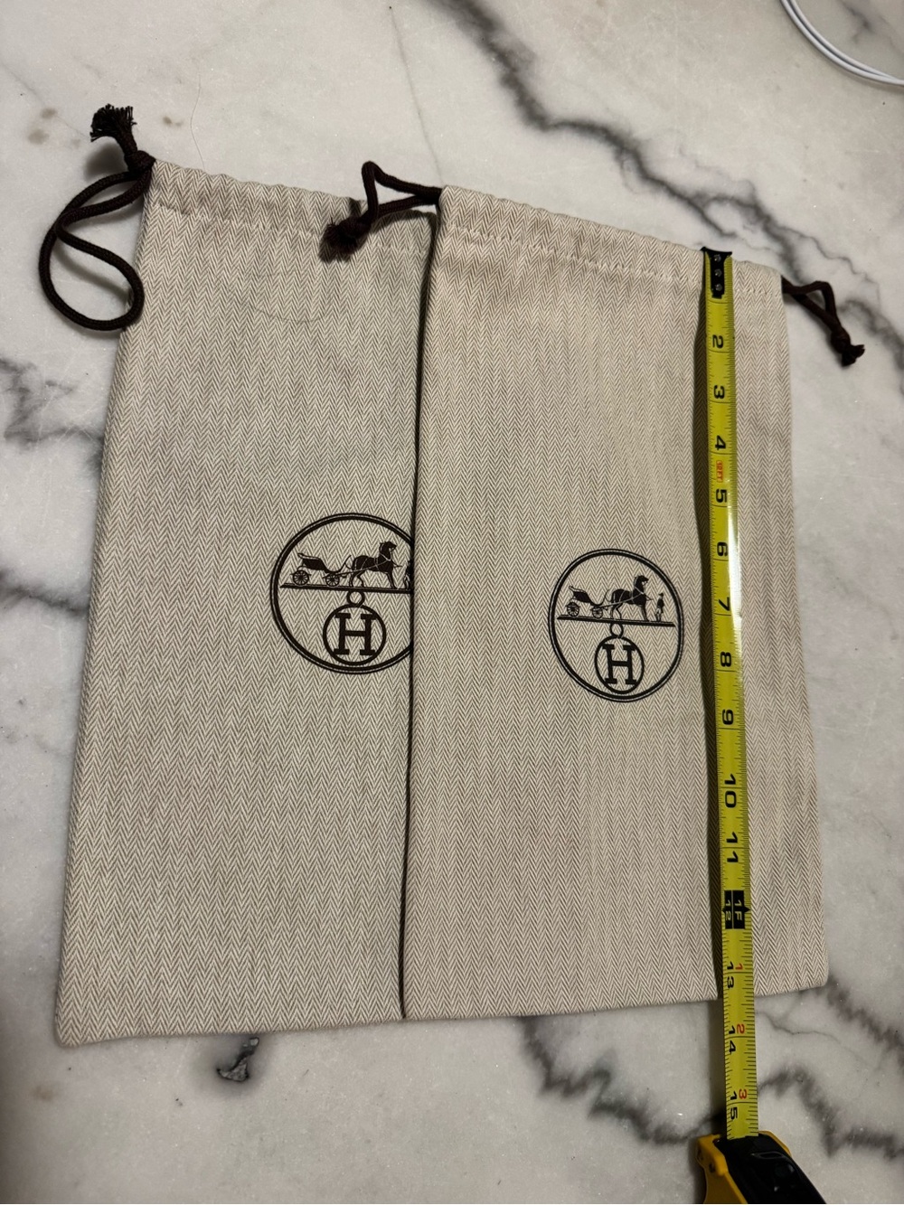 Two Hermes dustbags